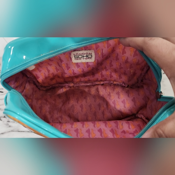 London Soho New York Pocahontas turquoise make up bag - Picture 12 of 12